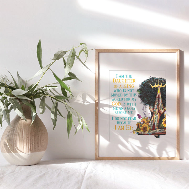 Black Women, Religious Wall Art - Scripture Wall Decor - Christian Gifts for African American Women, Girls - Black Wall Art - Uplifting African American Wall Decor - Bible Verse - Inspirational Quote