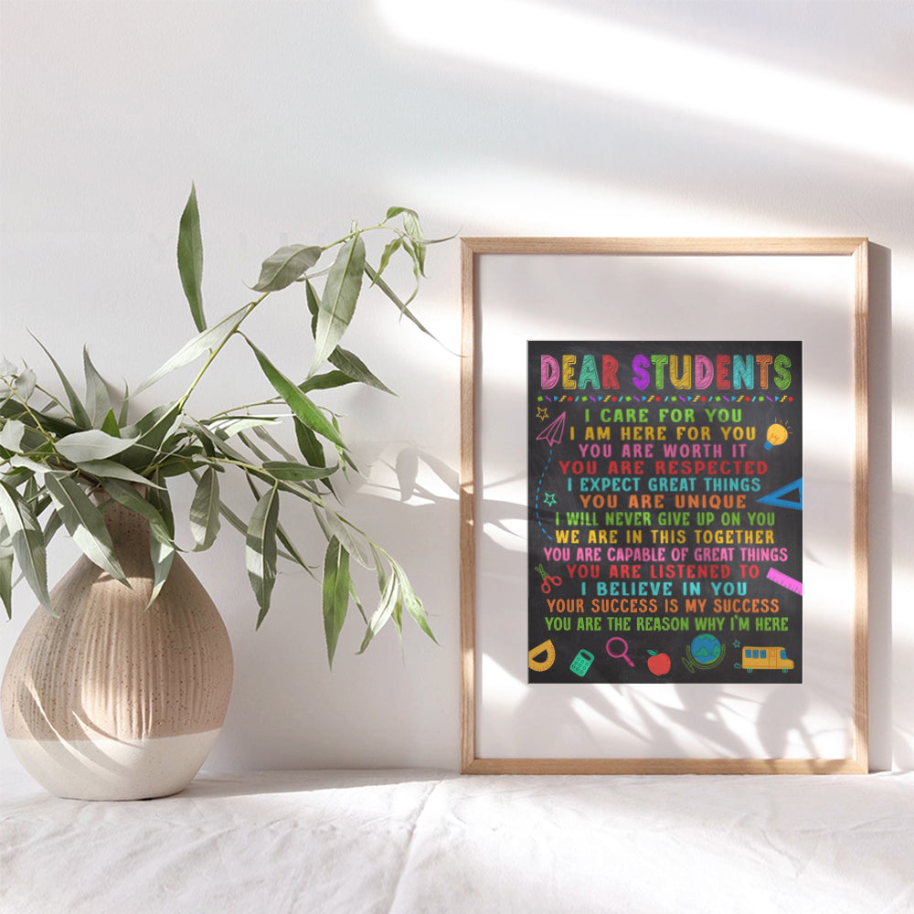 Classroom Decor Gift - Teacher Supplies - School Wall Decor - Positive Inspirational Educational Motivational poster for Kids - Back to School Classroom Wall Art -Classroom Decorations - UNFRAMED 8x10