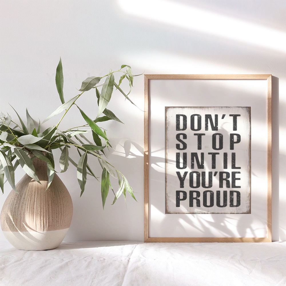 Motivational poster Wall Art Sayings - Inspirational Gifts for Men Women - Entrepreneur Wall Art - Don't Stop Positive Quotes Wall Decor - Encouragement Gifts - Home Office Decor - Gym Wall Decor 8x10