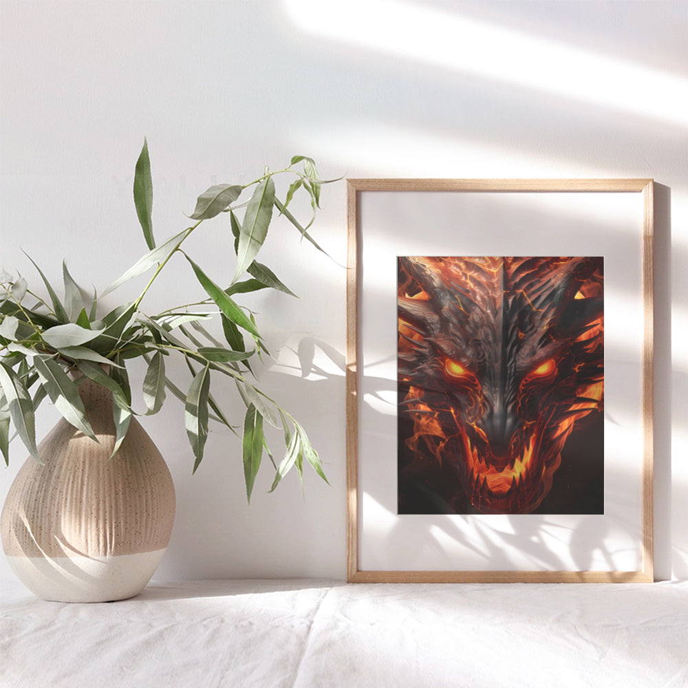 Dragon Wall Decor - Sci Fi Wall Art - Wall Decor for Men - Boys Room Decor, Man cave Decor - Video game Room Decor, Gaming Gamer Room Decor, Dorm Room Decor- Dragon Decorations - Fantasy Gamer Gifts