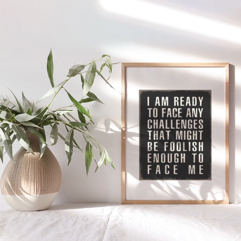 Motivational Quotes Office Wall Decor - Wall Art for Men, Women - Man cave, Dorm Room Decor - positive Quotes - small Office Decor - Black Office Decor - Entrepreneur Home Office Decor - funny Sayings