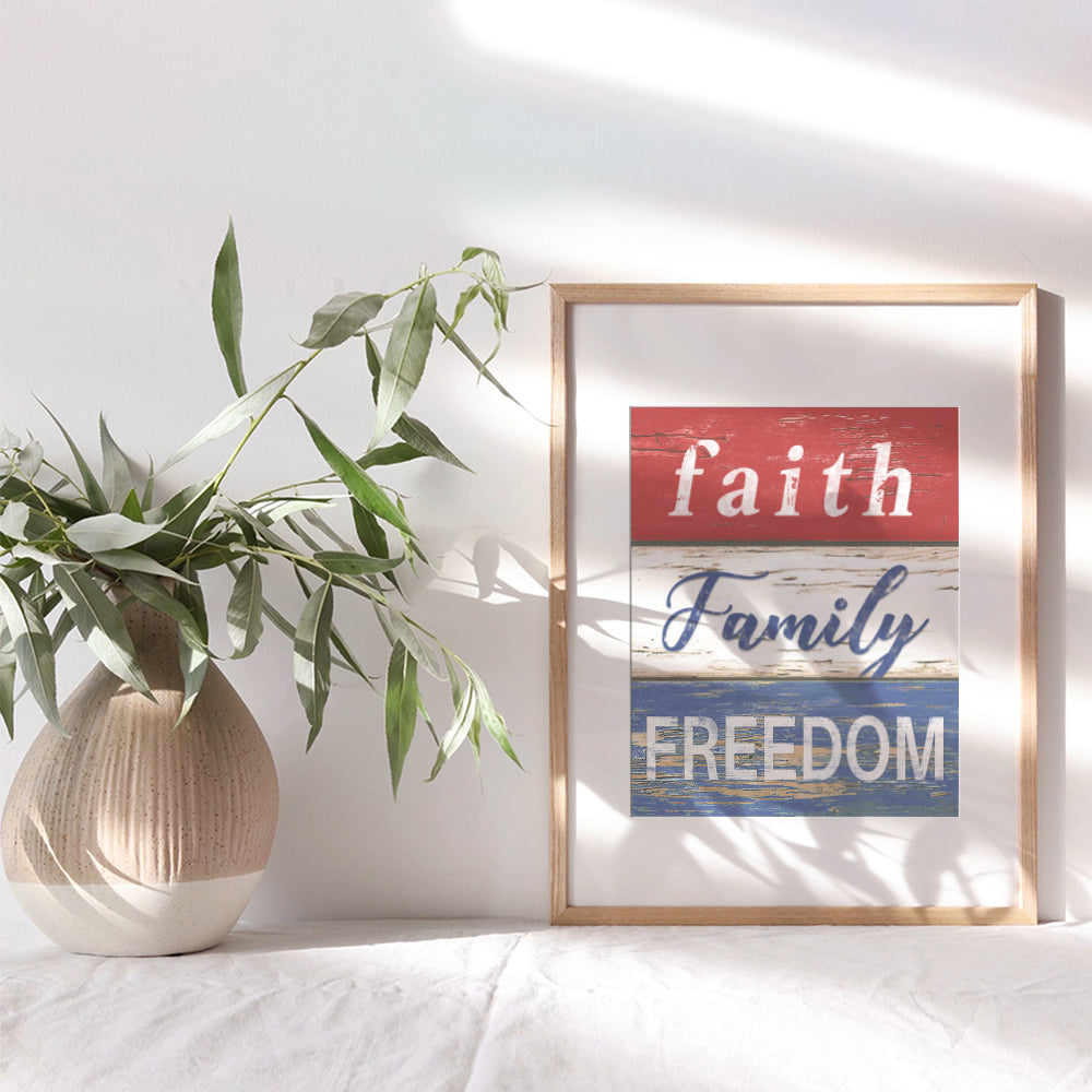 Patriotic Wall Decor - American Flag Wall Decor - Rustic, Country Americana Decor - Religious Wall Decor - God Wall Decor - Christian Wall Art - USA Flag Wall Art - Patriotic Decor - Inspirational