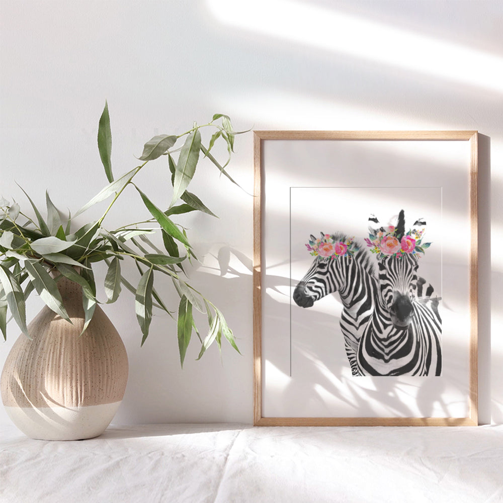 Zebra Wall Decor - Zebra Wall Art - Wall Decor for Women - Girls Room Wall Decor - Safari Wall Decor - Cute Girly Room Decorations - Girls Bedroom Wall Decor - Nursery Wall Decor - Baby Wall Decor