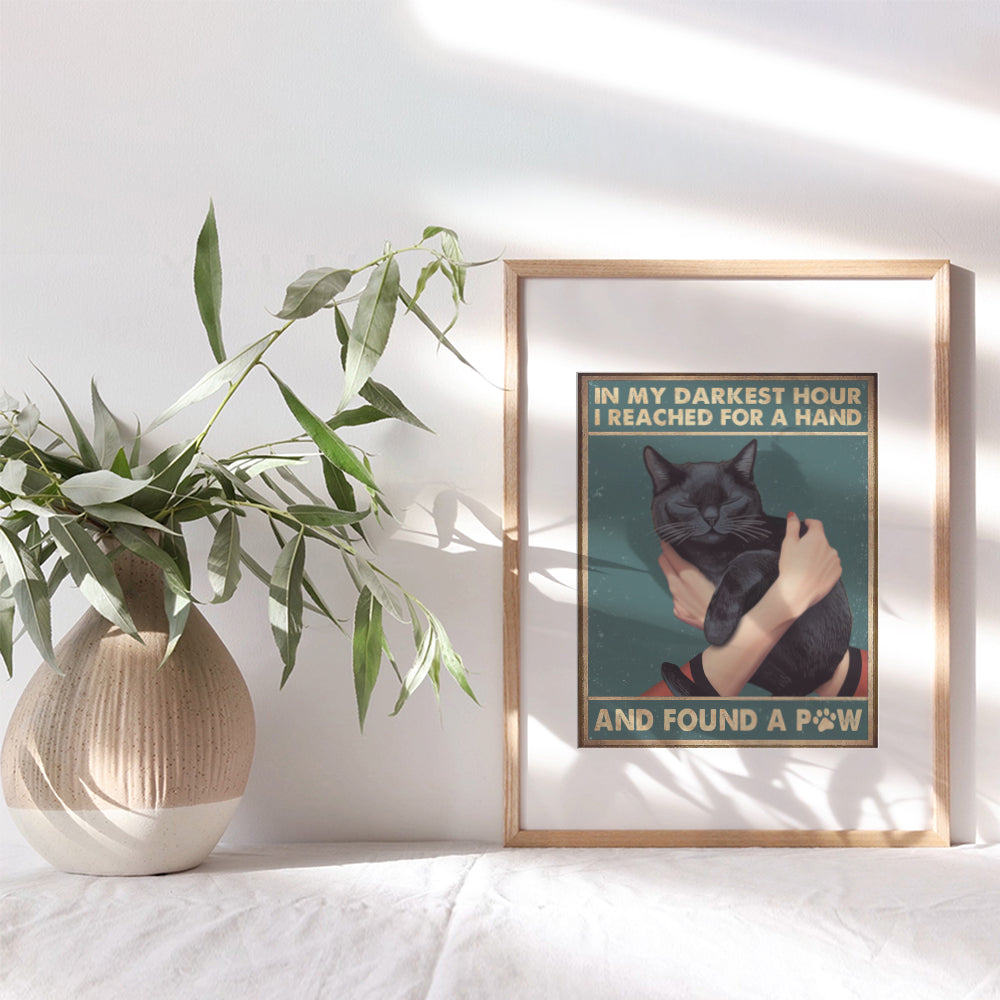 Cute Cat Wall Decor for Women - Black cat Quotes Wall Art for Bathroom, Bedroom, Kitchen, Living Room, Office - Gift for Cat Mom, Cat Lady, Woman, Girl - Pet Memorial Poster - Yellowbird Art & Design