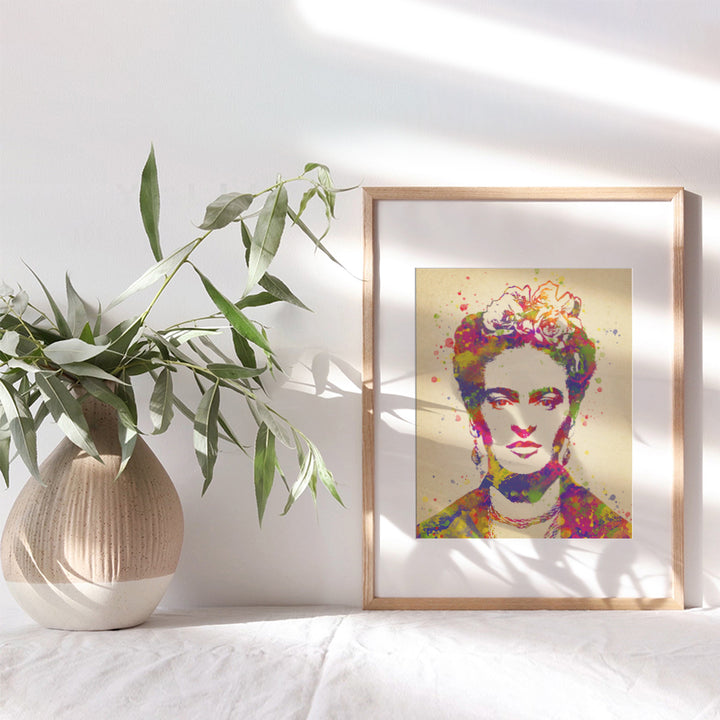 Wall Art Poster, Room Decoration - 8x10 Contemporary Watercolor Portrait - Home Decor Picture for Bedroom, Living Room, Apartment - Unique Gift for Artists, Painters- Mexican Modern Art Unframed