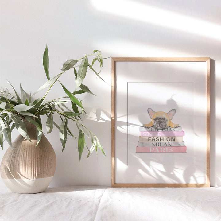 French Bulldog Decor - French Bulldog Gift - Designer Wall Decor - Dog Wall Decor - Puppy Wall Decor - High Fashion design - Glam Wall Art - Dog Lover Gifts - Cute Dog Wall Art