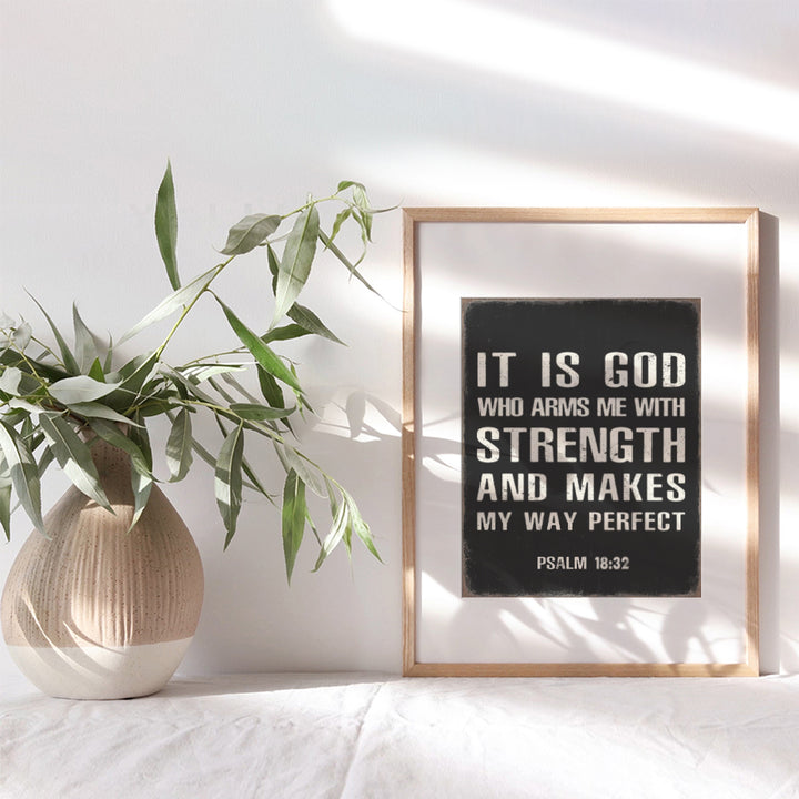 Religious Gifts for Men Decor - Christian Wall Art - Inspirational Holy Scripture Bible Verses Psalms - Catholic Gifts for Pastor, Ordained Minister - God Wall Decor - Spiritual Church Decorations