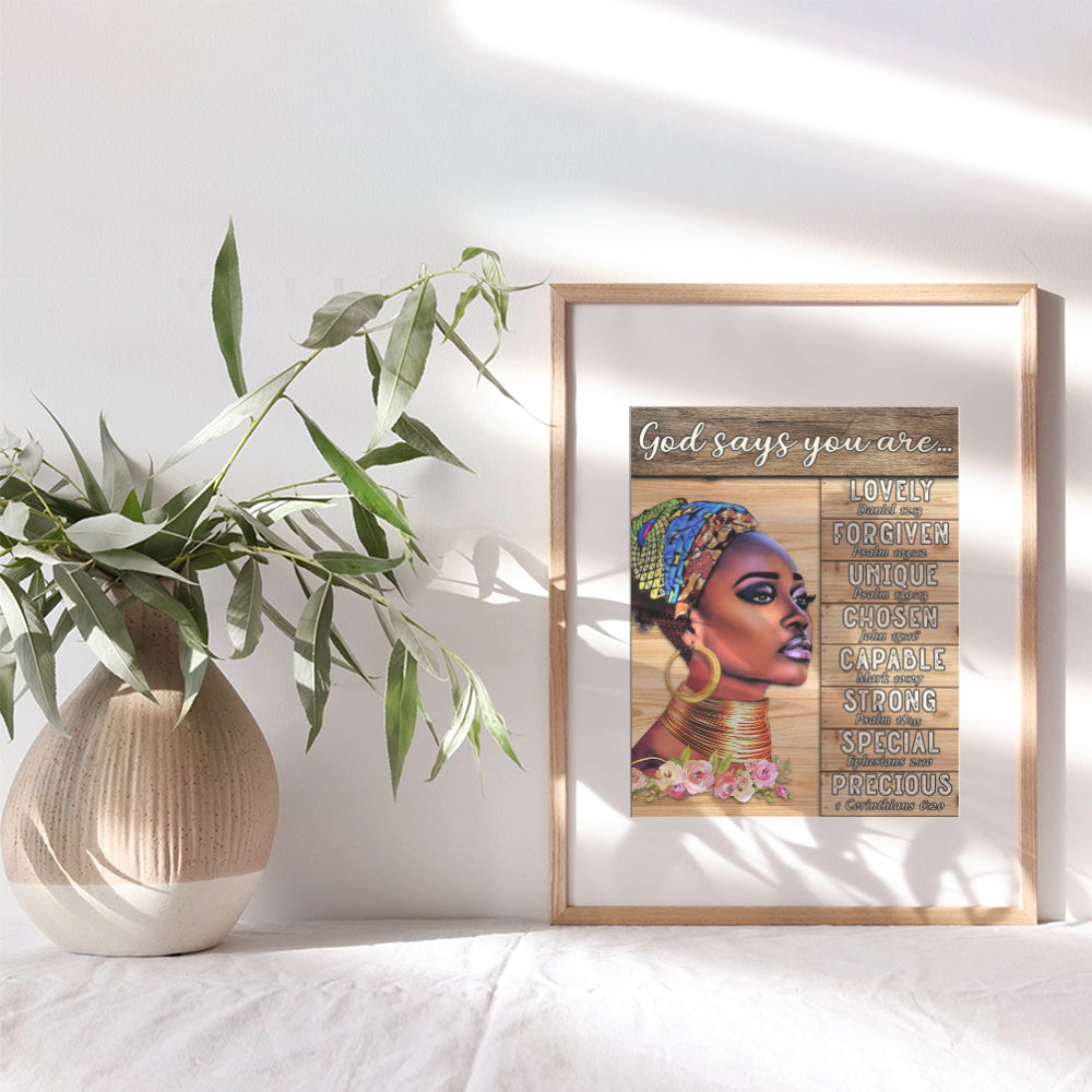 Black Girl Inspirational Wall Decor - Bible Verse Wall Decor for Women, Girls - African American Wall Art Religious Decor - God Quotes Positive Sayings Christian Gifts - Motivational Scripture Decor