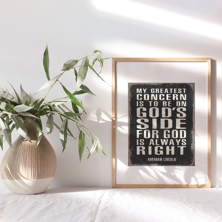 Religious Wall Decor - Motivational Wall Art - God Wall Decor - Christian Gifts for Men - Positive Inspirational Quotes - Abe Lincoln - Abraham Lincoln Poster, 8x10 - Patriotic Wall Decor