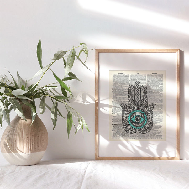 Evil Eye - Hamsa Wall Decor - Hamsa Hand - Hand of Fatima - Spa Wall Decor - Hindu, Buddhism, Zen Decor - Meditation Decor - Jewish, Spa Wall Decor - Yoga Wall Art - Spiritual Gifts