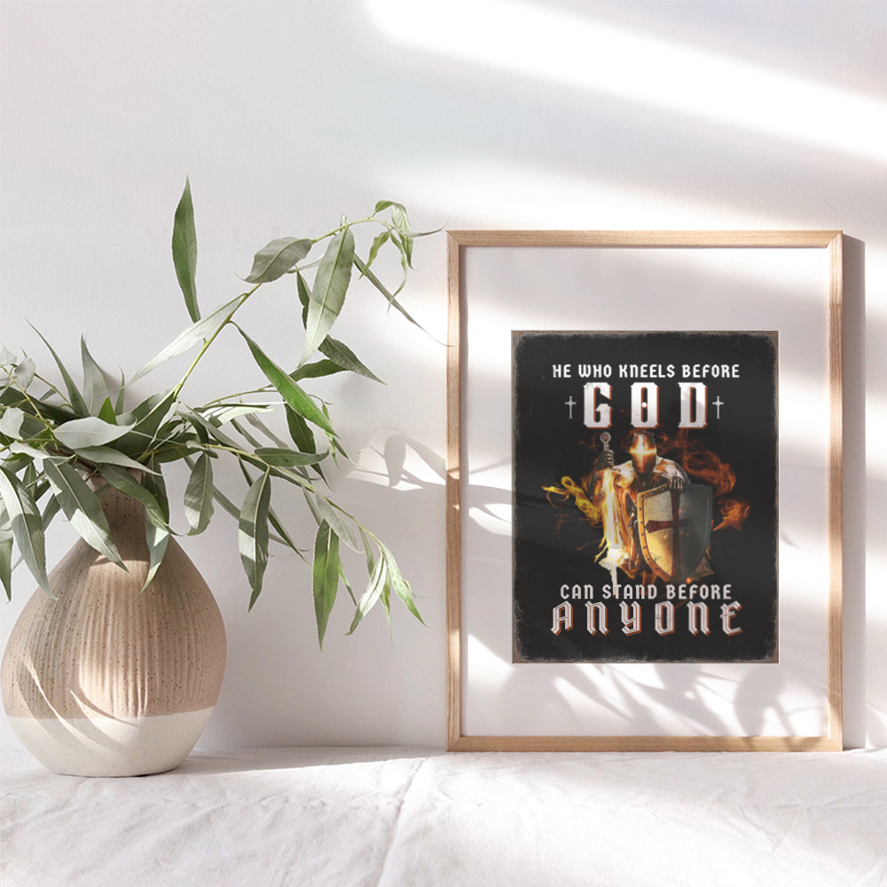 Religious Wall Decor for Men - Inspirational Quotes Wall Art - Christian Gifts for Him - Masculine Bedroom Decor - Motivational Wall Art, Home Decor for Men - God Wall Decor - Religious Man cave Decor