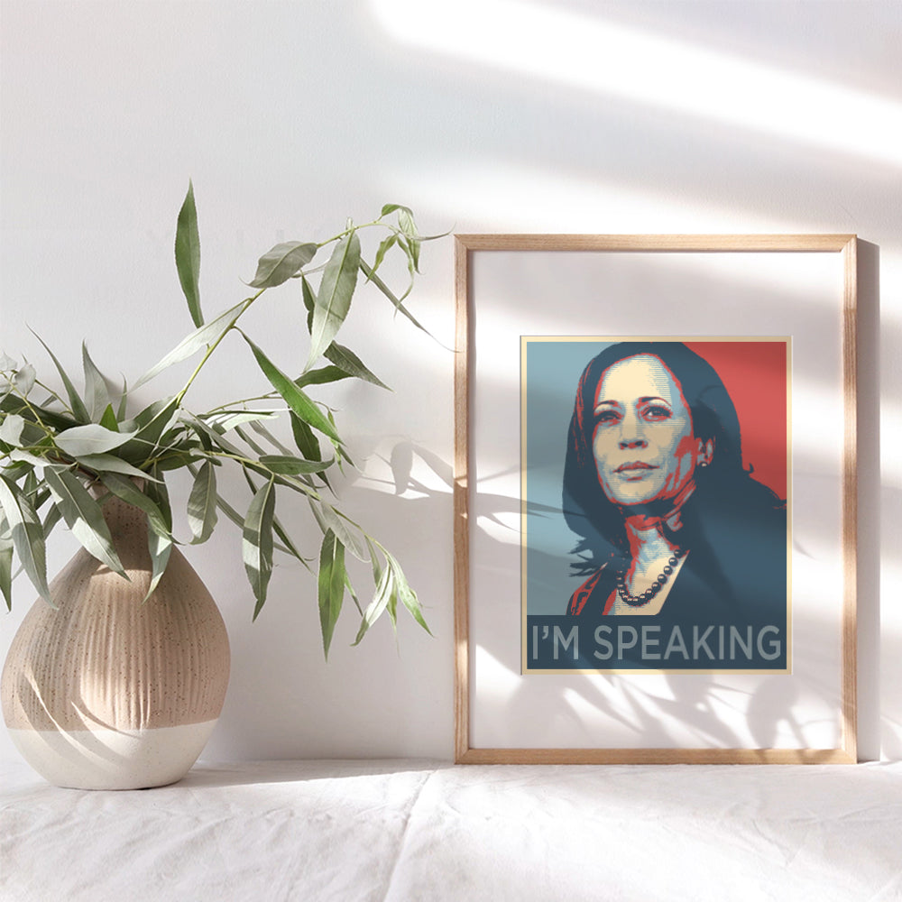 Kamala Harris Poster 8x10 - Inspirational Wall Art - Motivational Decor - Afro African American Women, Girls - Madam Vice President - Classroom Decor - Black Art - Feminist Wall Decor -Patriotic Gifts