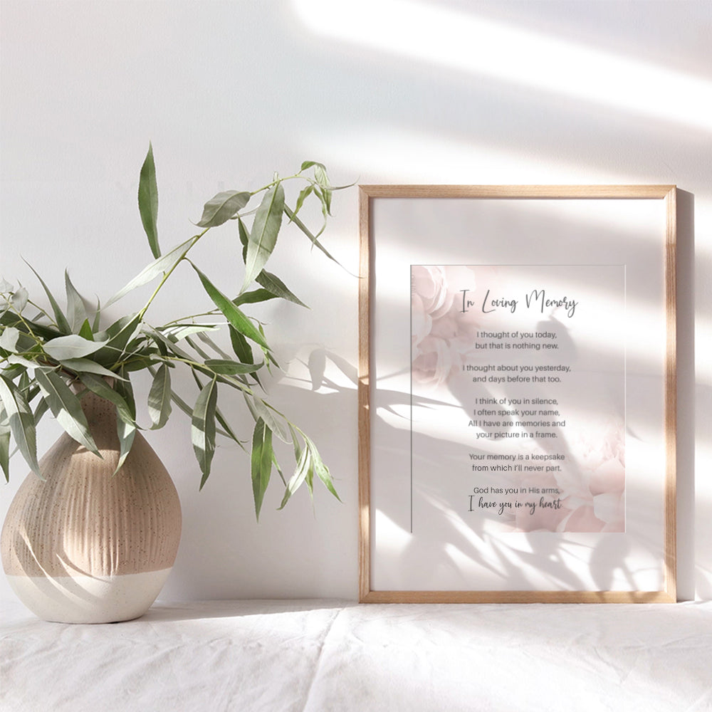 In Loving Memory Gifts - In Memory of Loved One Gifts - Uplifting Inspirational Positive Quotes Wall Art Decor - Bereavement Gifts - Memorial Gifts - Dog Pet Cat Remembrance Gifts- Encouragement Gifts