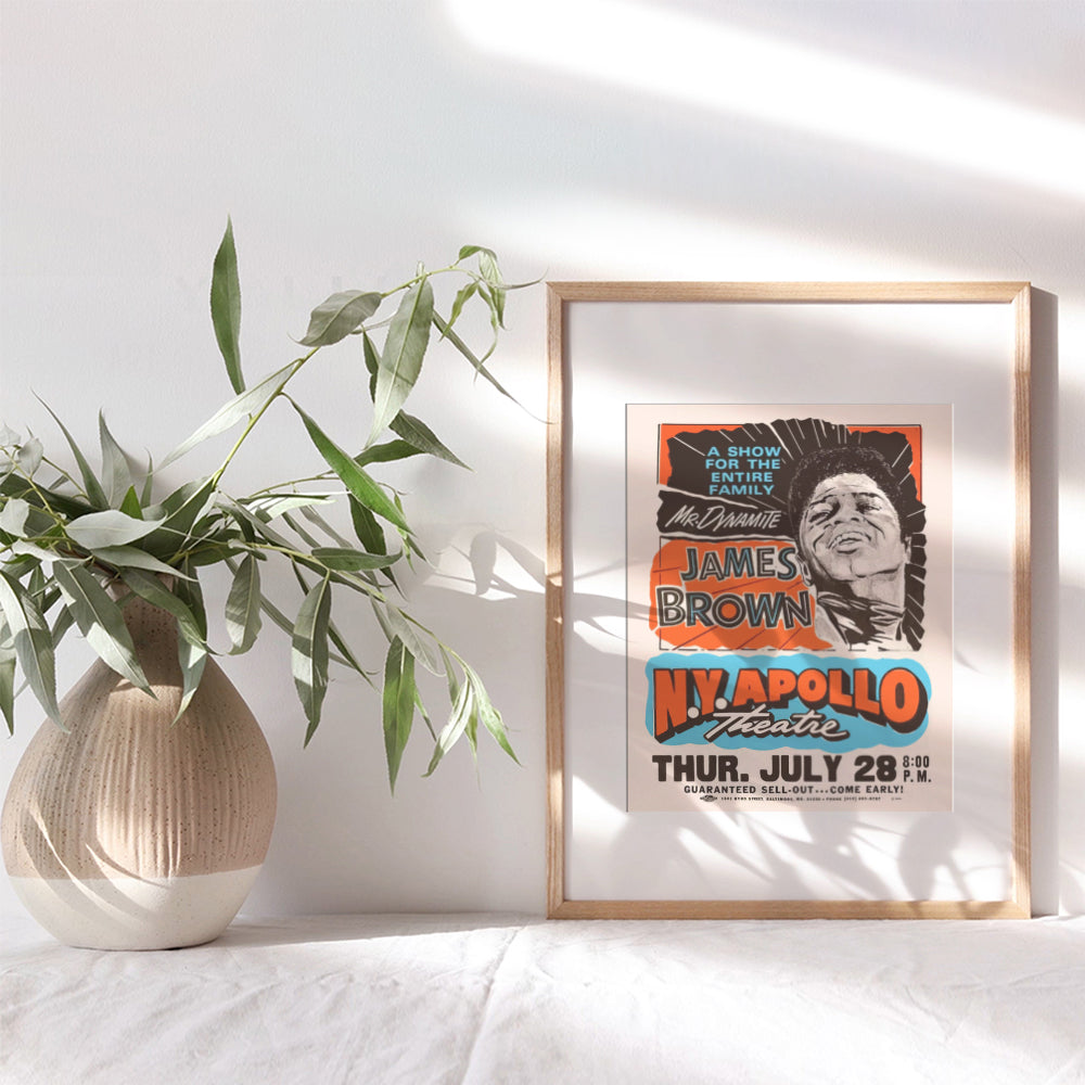 James Brown Poster - Soul Music - African American Wall Art - Black History - Black Culture - Famous African American Women Wall Decor - Black Music - Vintage Concert Posters - Afro Wall Art