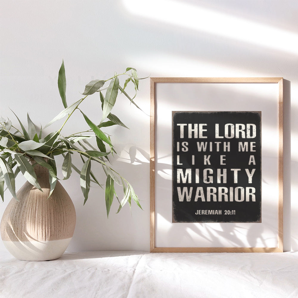 Christian Religious Gifts for Men - Catholic Wall Art Decor - Inspirational Scripture Bible Verses - Spiritual Positive Quotes - Man Cave, Home Office, Boys Bedroom - Motivational Sayings - Man of God