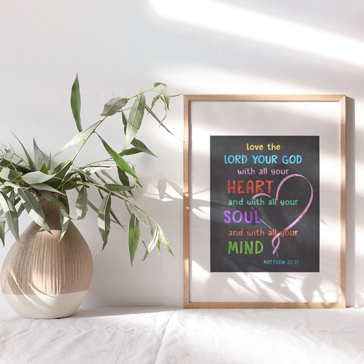 Bible Verses Wall Art - Religious Wall Decor - Holy Scripture Wall Art - Spiritual Christian Gifts for Women, Girls Room, Boys Bedroom, Kids, Men - Positive Quotes - Uplifting Inspirational Sayings