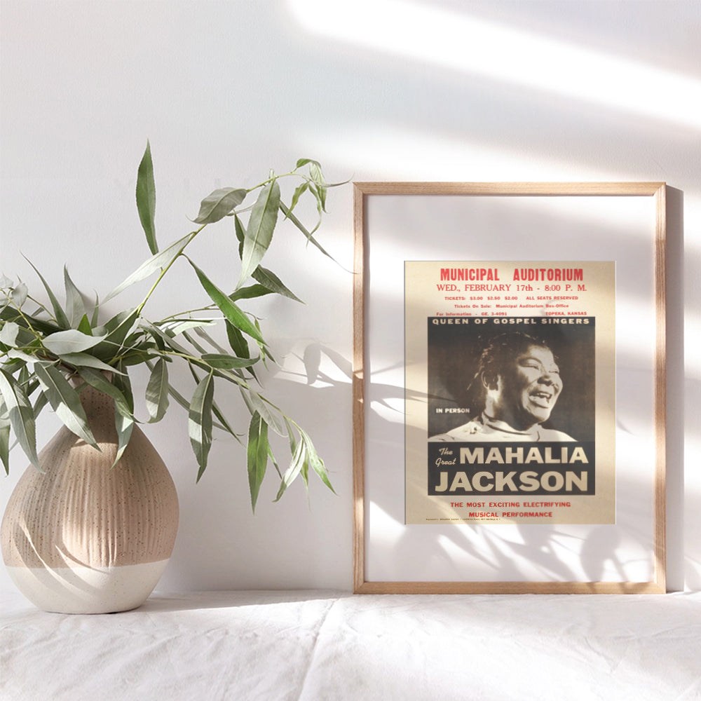 Mahalia Jackson Poster - Gospel Music - African American Wall Art - Black History - Black Culture - Famous African American Women Wall Decor - Black Music - Vintage Concert Posters - Afro Wall Art