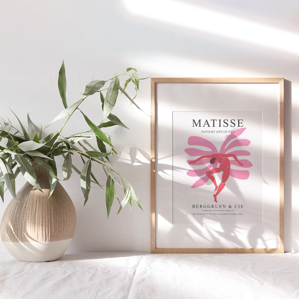 Matisse Poster Decor - 8x10 Abstract Mid Century Modern Wall Art - Gallery Wall Art - Minimalist Gifts for Women - Aesthetic Pictures - Contemporary Art - Museum Poster - Henri Matisse Prints - Pink