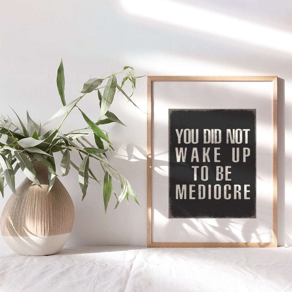 Motivational poster 8x10- Black Rustic Motivation Inspirational Quotes Wall Art - Inspiration Positive Quotes Wall Decor - Office Wall Art for Men Entrepreneur - Yellowbird Art & Design Gym Wall Decor