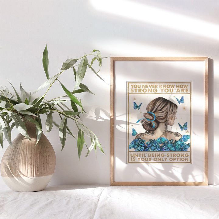 Inspirational Wall Decor for Women - Boho Wall Art - Positive Quotes Motivational Wall Art - Motivational poster - Blue Boho-chic Teen Girls Bedroom Decor - Daughter Gifts - Inspirational Saying