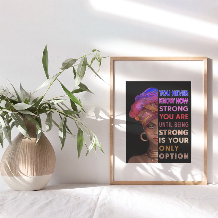 Inspirational African American Wall Art & Decor - African American Women - Motivational poster for Black Girls Teens Bedroom Living room - Encouragement Gifts for Women - Positive Quotes Wall Art