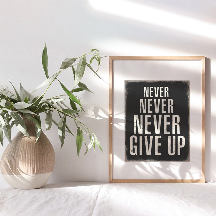 Office Wall Art - Home Office Wall Decor - Motivational Posters, 8x10 - Positive Quotes Wall Decor - Inspirational Gifts for Men - Never Give Up Wall Decor - Entrepreneur Wall Art - Office Decorations