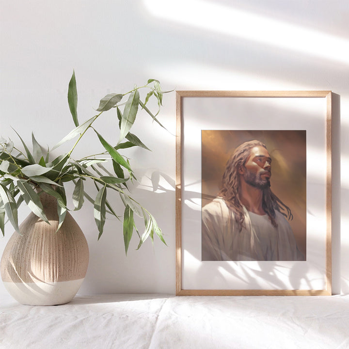 Jesus Christ Black Art - African Americans Wall Art - Christian Wall Art & Decor - Religious Wall Decor - Inspirational inspiring spiritual Christian Gifts for Black women, Men - Jesus Wall Decor