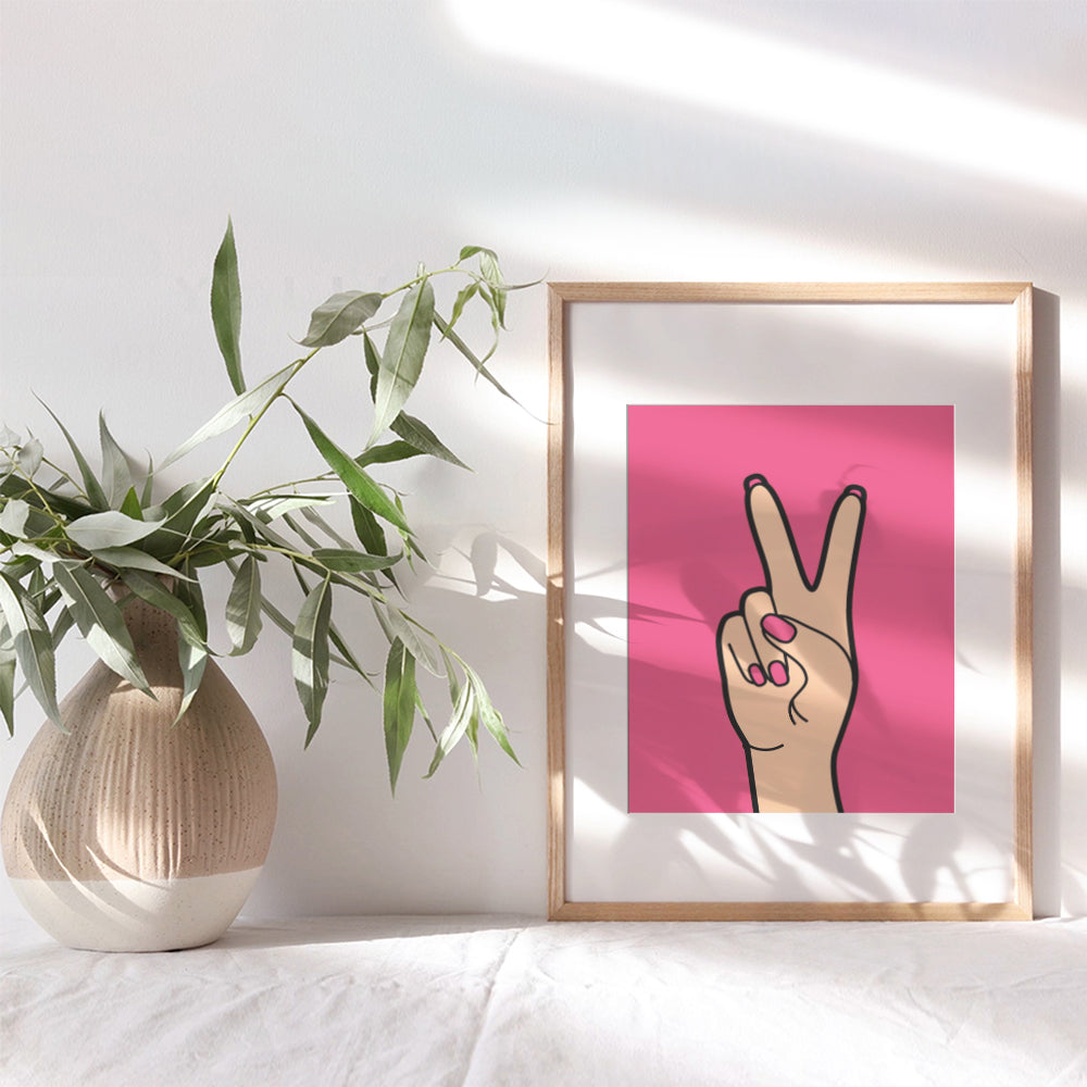 Retro style Preppy Room Decor - Trendy Wall Art & Decor - Groovy Pink 70s Boho-chic Living room Decor, Girls Bedroom, Teen Room - Funky Wall Decor - Pop art, Contemporary art - Home Decor Aesthetic