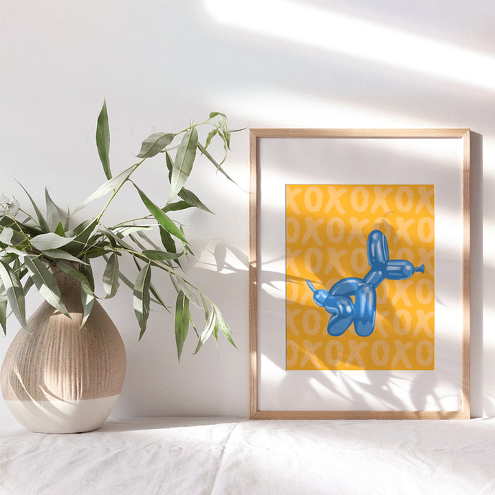 Balloon Dog funny Bathroom Decor - Restroom Sign Preppy Wall Decor - Trendy Wall Decor - Modern Bathroom Decorations - XO Wall Decor - 60s Decor, 70s Maximalist Wall Art - Orange Blue Funky Wall Decor