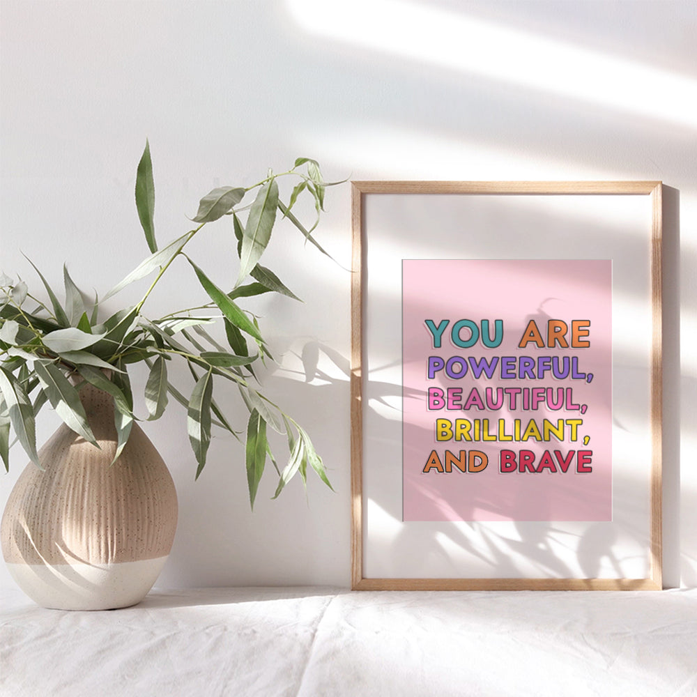 Inspirational Quotes for Women Wall Art - inspiring Home Office Decor - Encouraging Wall Decor - Preppy Women’s empowerment Motivational poster Bedroom Decor - Trendy Room Decor - positive Mindset