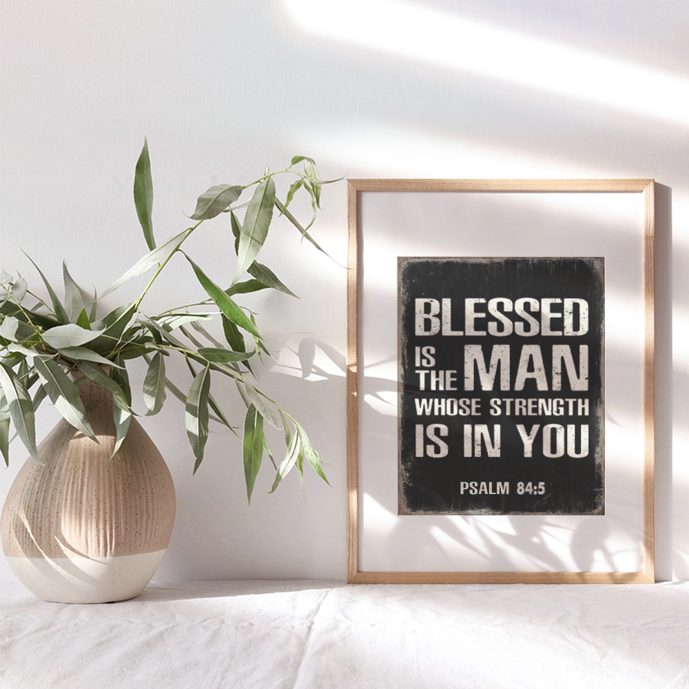 Religious Christian Scripture Wall Art - Inspirational Bible Verses Decor - Spiritual Catholic Gifts for Men, Pastor, Ordained Minister - Faith Wall Decor - Psalms Church Decorations - Man of God Sign