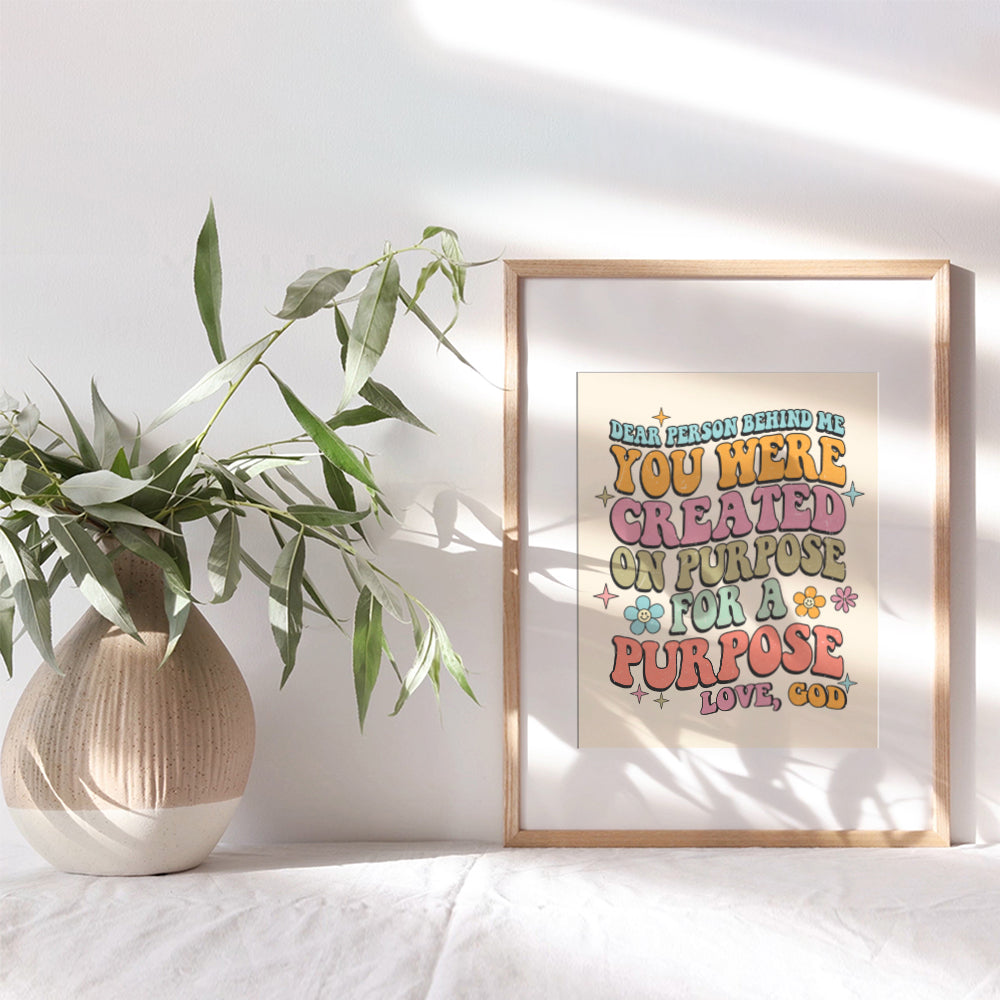 Retro God Quotes Wall Decor - Trendy Boho-chic Wall Decor for Women, Girls - Religious Sayings positive Affirmations - 70s Hippie Christian Scripture Wall Art for Woman, Teen - Inspirational Posters