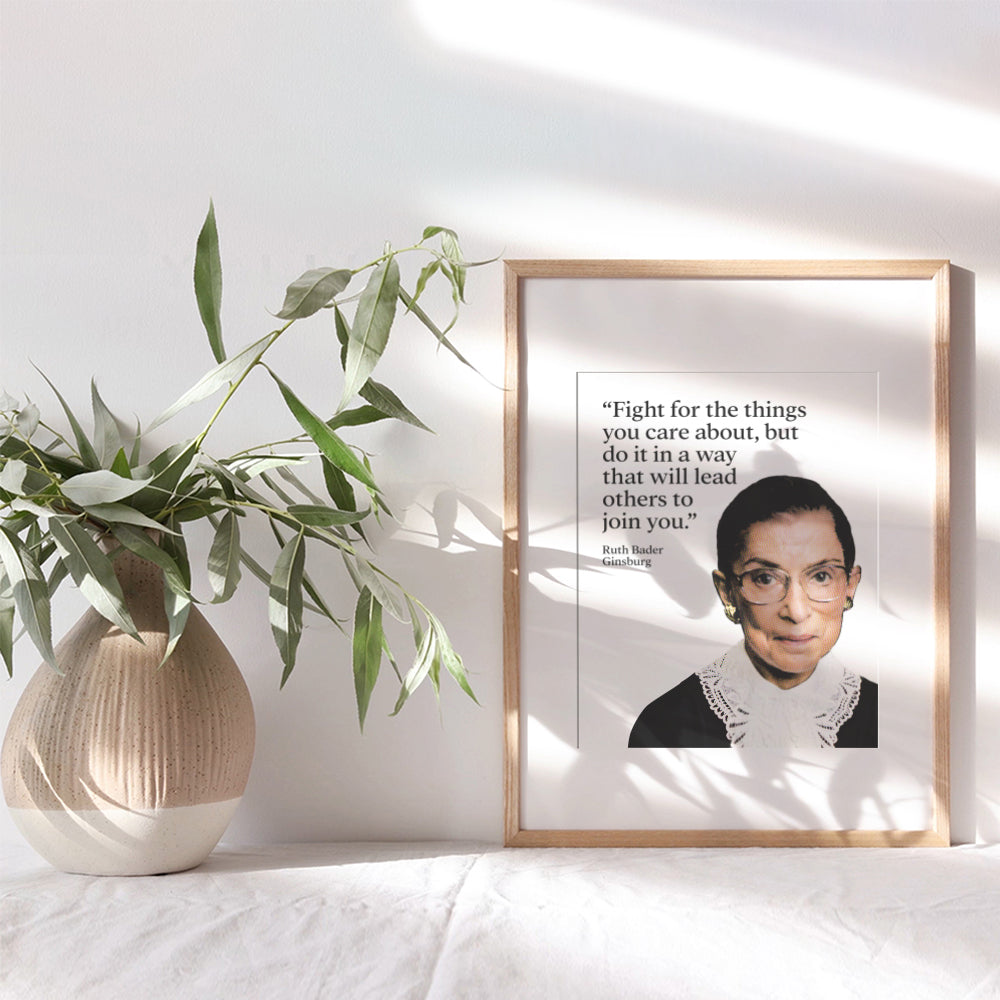 Ruth Bader Ginsburg Wall Art - RBG Famous Quote Motivational Dictionary Home Decor, Room Decoration for Office, Bedroom - Inspirational Gift for Women, Attorney, Lawyer, Liberal Feminist