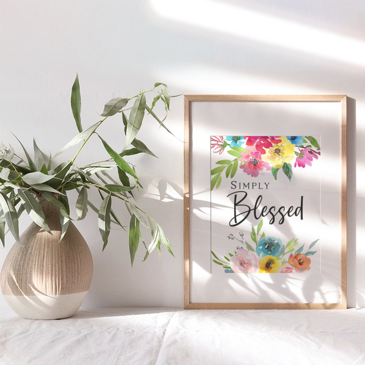 Blessed Sign - Blessed Wall Decor - Christian Wall Art - Blessed Wall Art - Religious Gifts for Women - Catholic Gifts - Scripture Wall Decor - Bible Verse Wall Art - God Wall Decor