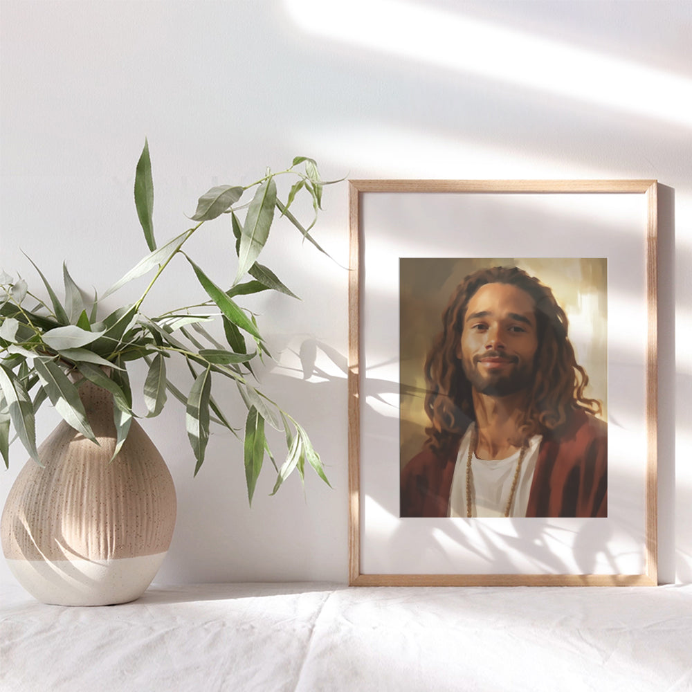 Jesus Christ Wall Art & Decor - Hispanic Christian Home Decor - Religious African American Wall Art - Latino Heritage - African Americans Black Jesus - Christian Gift - God Wall Decor Poster 8x10