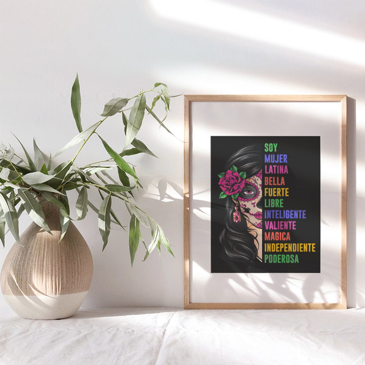 Mexicans Latinx Woman Wall Art - Latina Motivational poster - Arte Decoraciones Para Cuartos - Regalos Para Mujeres Ninas Chicas Chicano Latino Latin Americans - Inspiration Art Positive Quotes 8x10