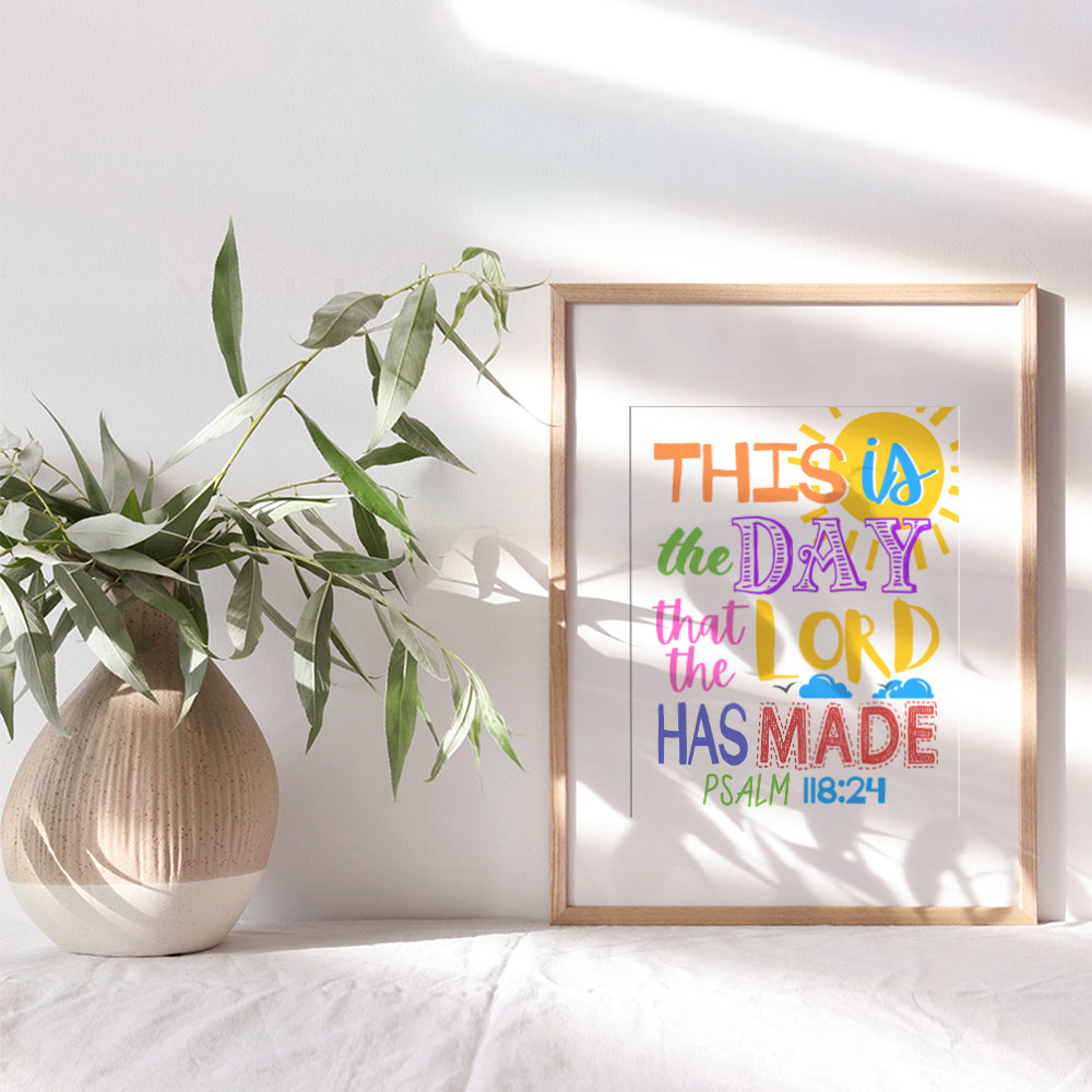 This is the Day the Lord Has Made Sign - Christian Wall Art Gifts - Religious Wall Decor - Bible Verse Wall Art - Scripture Wall Art - God Wall Decor - Ordained Minister Gifts - Pastor Gifts - Psalms