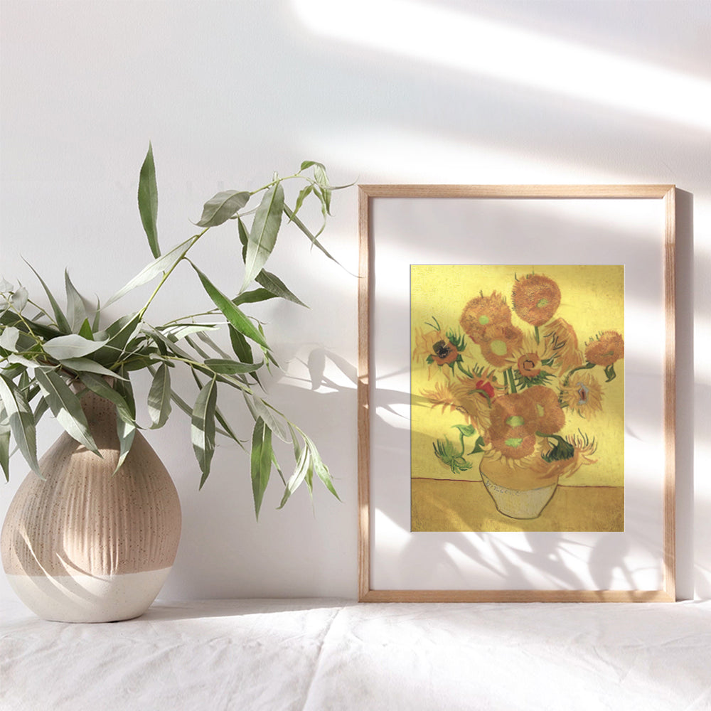 Van Gogh Sunflowers - Van Gogh Paintings - Sunflower Decor - Yellow Sunflower Bathroom Decor - Sunflower Wall Art - Sunflower Wall Decor - Sunflower Decorations - Daisy Wall Decor