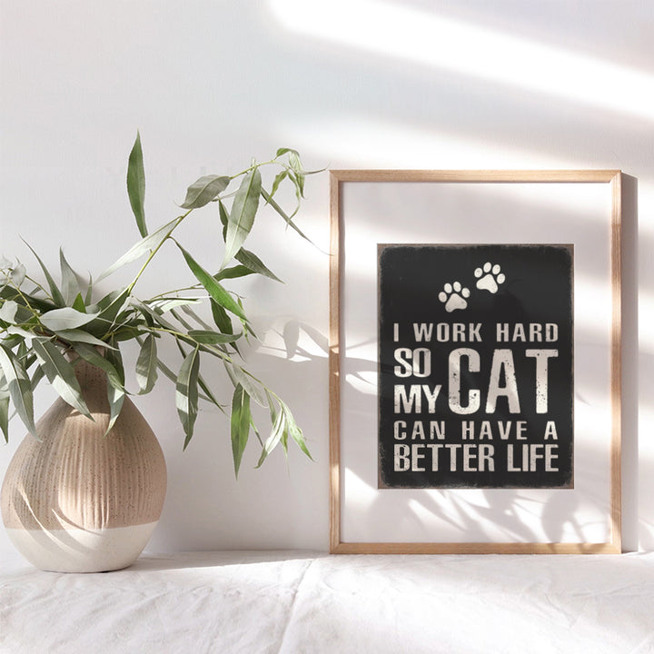 Cat Wall Decor Cat Poster - Cat Gifts for Women - Cat Wall Art - Cat Lover Gifts - Cat Themed Gifts - Cat Home Decor - Cat Lady Gifts for Women - Cat Quotes - Kitty Cat- Cat Funny Gifts - Cat Bedroom