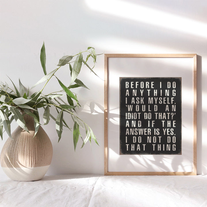 funny Wall Decor - Home Office Decor - Sarcastic Gifts for Men - Black Motivational Wall Art - small Office Decor - College Dorm Decor funny Sayings - Teen Bedroom Decor Aesthetic - Man cave Wall Art