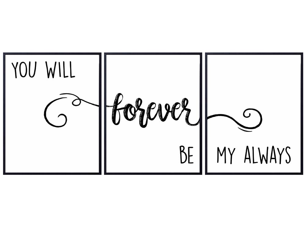 Romantic Wall Art for Lovers - Great Bridal Shower, Wedding or Anniversary Gift for Husband, Wife, Women, Men, Him, Her - Sentimental Home Decor Poster, Print - 8x10 Photo Unframed Set of 3