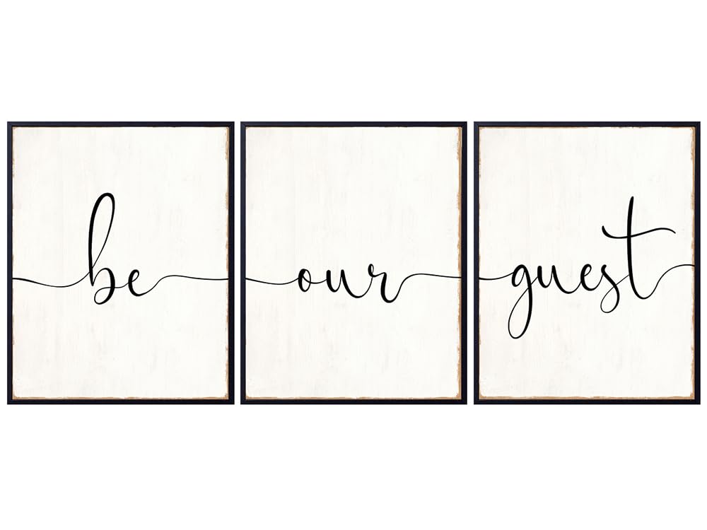 Guest Room Wall Decor - Rustic Farmhouse Style Decor - Bathroom, Living room, Kitchen, Guest Room Decor - Cute Boho-chic Decor - Be Our Guest Wall Decor Poster Sign - Modern art Typography Wall Art