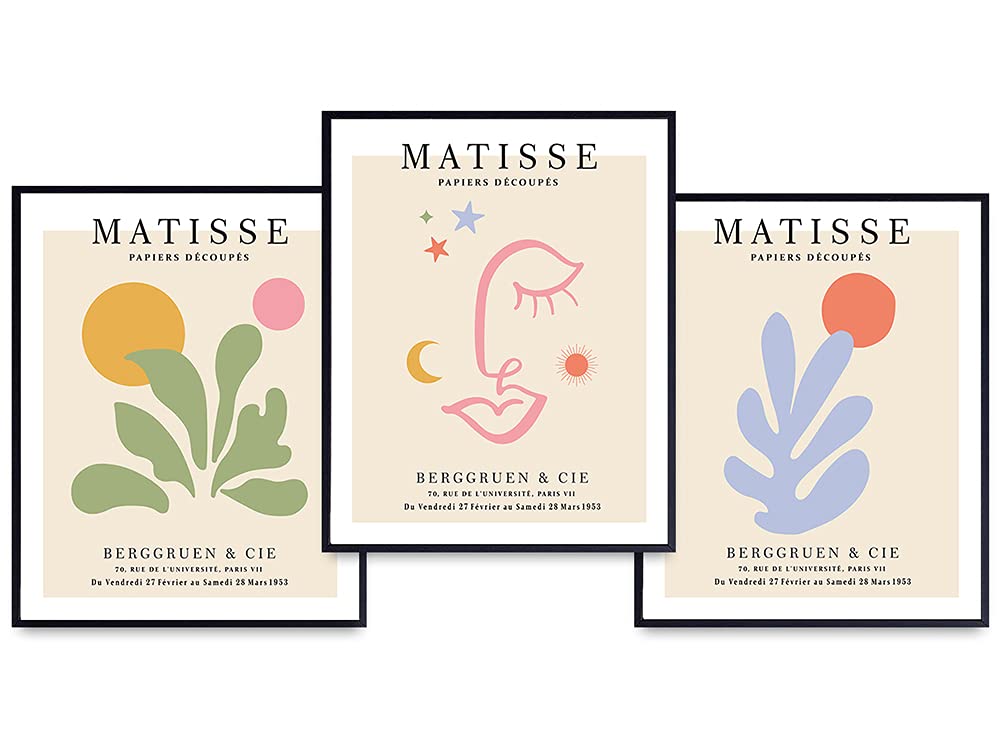 Matisse Poster Wall Art &amp; Decor Set - 8x10 Matisse Print - Aesthetic Pictures - Abstract Art - Minimalist Wall Art - Gallery Wall Art - Mid Century Modern Wall Decor - Museum Poster - Henri Matisse