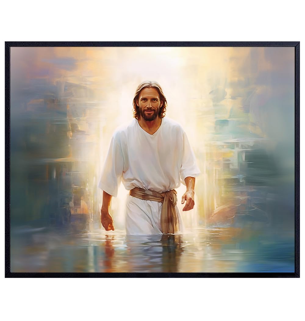 Jesus Poster Christian Wall Art - Jesus Christ Wall Art &amp; Decor - Inspiration spiritual Gifts for Women, Men - Religious Jesus Wall Decor - Inspiring God Wall Art - Faith Wall Decor - Jesus Pictures