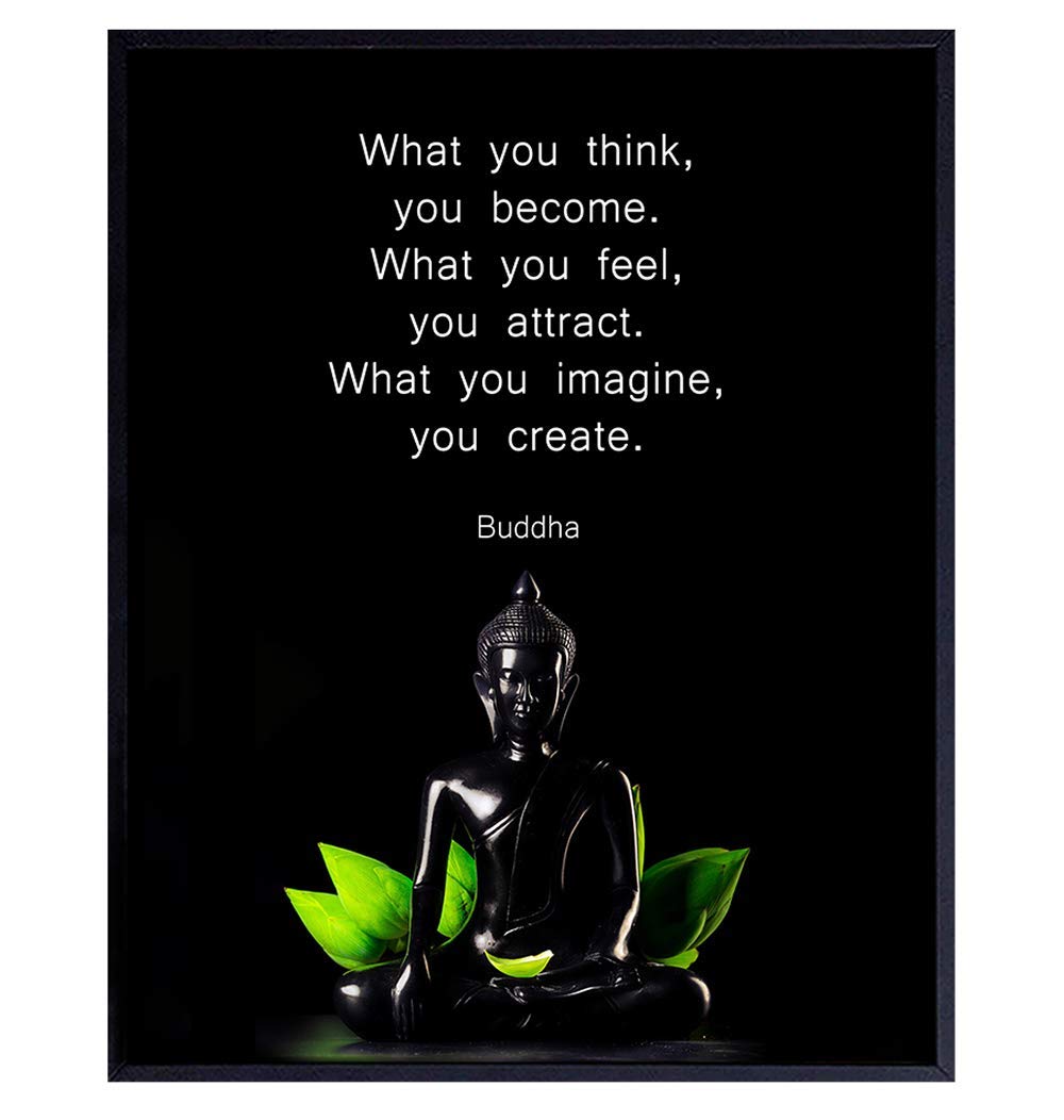 Buddha Inspirational Quote Wall Art - Positive Zen Spa Decor - 8x10 Home Decoration for Office, Meditation Room, Yoga Studio, Bedroom, Bathroom - Unique Encouragement Gift for Women, Buddhists