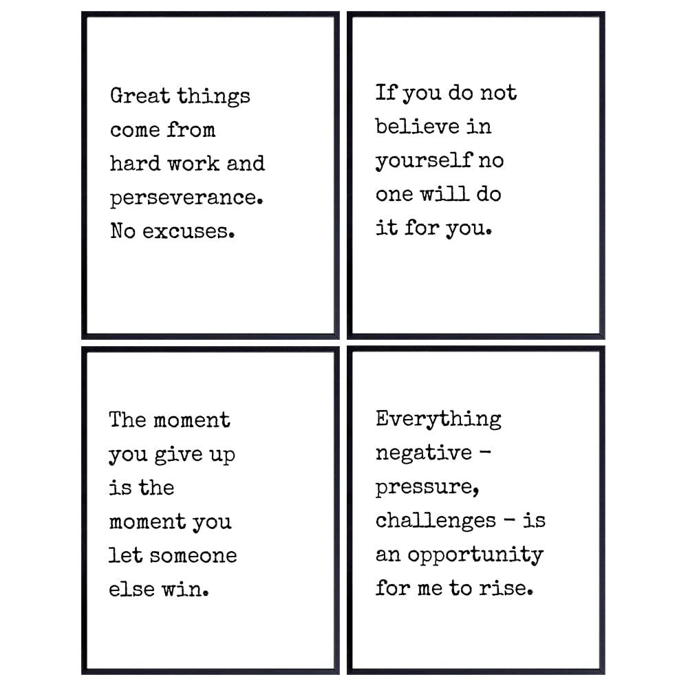 Poster Set - Motivational Quotes - Inspirational Wall Art - Basketball Posters - Gift for Sports Fans, Men, Boys, Teens - Wall Decor Decorations for Office, Bedroom, Living Room - 8x10 unframedprints