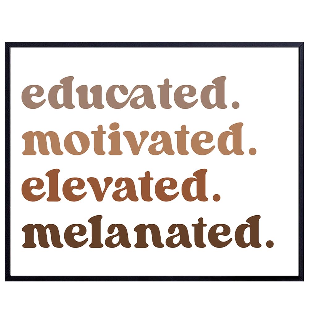 Motivational African American Wall Art &amp; Decor - Classroom Decorations - African American Art - Black Pride - Motivational poster - Black women, Home Office - positive Quotes Inspirational Wall Decor