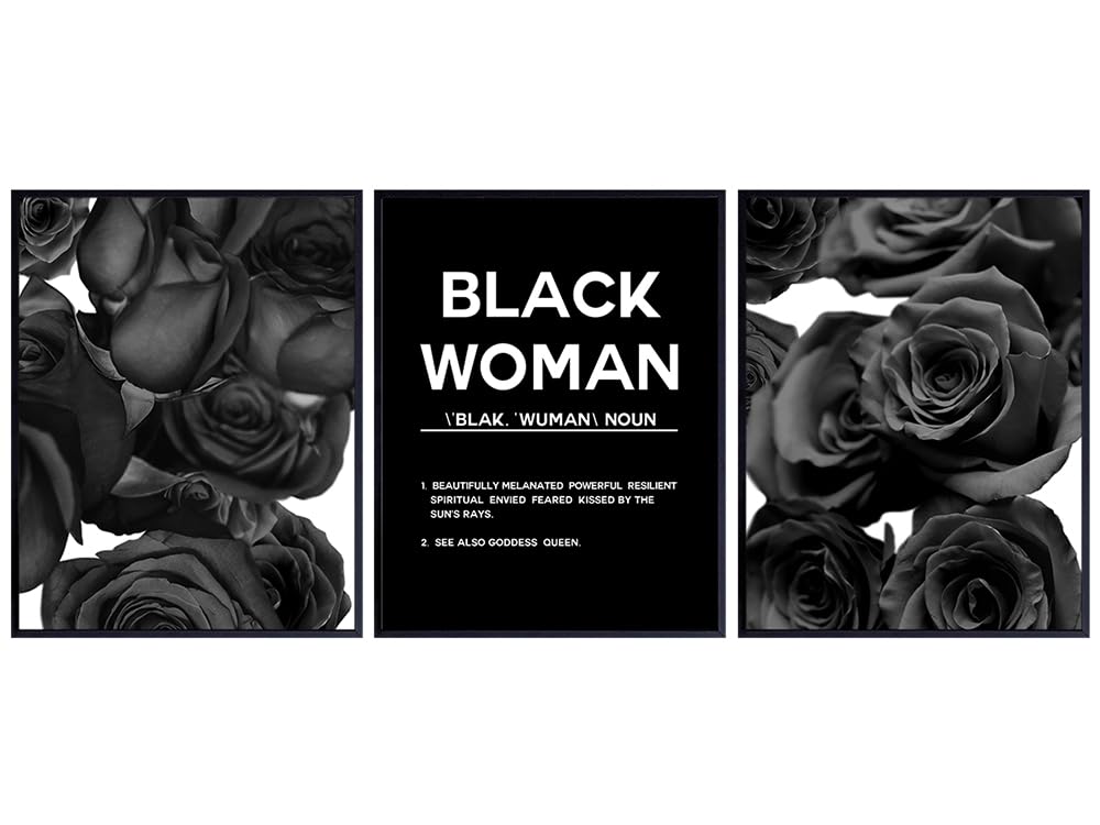 Black Women Wall Art - African American Women Wall Decor - Black Woman - 11x14 Inspirational Motivational Posters - Positive Quotes - Uplifting Encouragement Gifts for Teens, Girls - Empowered Women