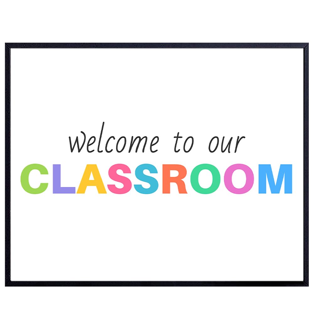 Kindergarten Back to School Decorations - Teacher Gifts, Kids Wall Art - Preschool Classroom Decor - Motivational Wall Decor for Kids - Wall Decor for Girls, Boy, Student - Positive Quotes Wall Decor