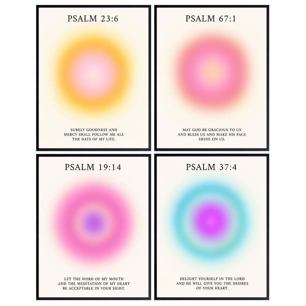 Bible Verse Wall Art &amp; Decor - Jesus Christ Inspirational quote Set - Motivation positive Quotes Wall Decor - Scripture Wall Art - Christian Art spiritual Gifts for Women - Religious Wall Decor